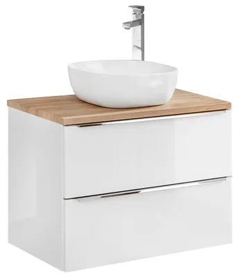 Produktbild von Badmöbel Set 60cm Waschbecken mit Unterschrank Waschtisch Schublade Hängeschrank