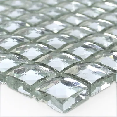 Produktbild von Glasmosaik Fliesen Silber Brilliant Weiss