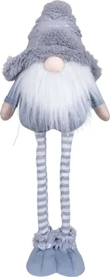 Produktbild von Weihnachten Deko Figur Wichtel ausziehbare Beine 35-55cm blau-grau silber