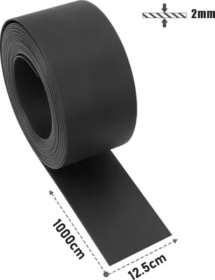Produktbild von EINFEBEN Rasenkanten (Hoehe 12,5 cm Laenge 10 m, Schwarz) Beeteinfassung Rund Beetumrandung Einfache Montage fuer Kurven Blumenbeet Umrandung unsichtbar Rasen aus stabilem Plastik Maehkante