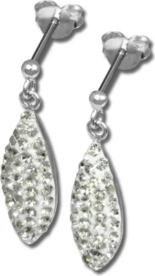Produktbild von SilberDream weiß Ohrringe Träne Zirkonia Damen 925 Silber Ohrstecker GSO400W