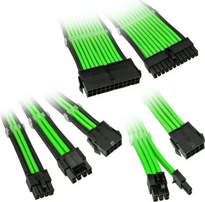 Obrázek produktu pro Sada prodluovacch opletench kabel Kolink Core Adept - zelen