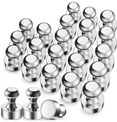 Obrázek produktu pro Sada magnetů, 24 kusů, 12 x 16 mm, N52, pro magnetické tabule, bílé mini magnety