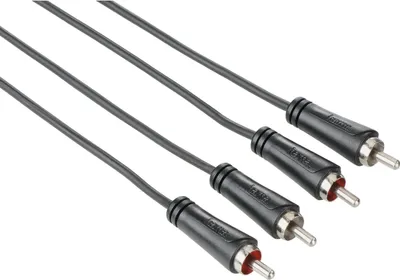 Obrázok produktu pre Hama 00122273, 2 x RCA, Samec, 2 x RCA, Samec, 3 m, Čierna