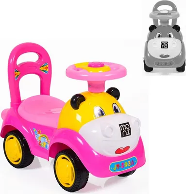 Produktbild von Kinderauto, Rutscher Laufhilfe Super Car lustiges Design, Melodien, Rückenlehne rosa