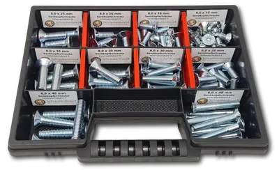 Produktbild von Senkkopfschrauben Sortiment M6-M8 // 10mm-40mm 105 tlg. Schraubenbox DIN 7991/ISO 10642 Bolzen Vollgewindeschrauben Maschinenschrauben Gewindeschrauben Senkkopfschrauben