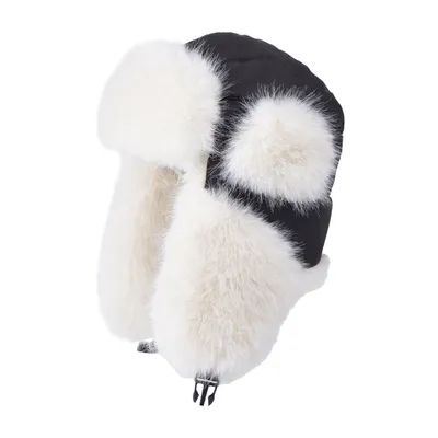 Produktbild von Damen Winter Winddichte Warm Skimütze mit Ohrenklappen für Outdoor-Aktivitäten, Farbe: Schwarz