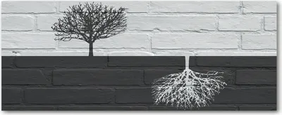 Produktbild von Tulup® Glas-Bild Wandbild aus Glas - 125x50 - Wandkunst - Wandbild hinter gehärtetem Sicherheitsglas - Dekorative Wand für Küche & Wohnzimmer  - Kunst: modern & klassisch - Bäume an der Wand - Grau