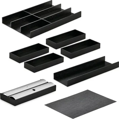Produktbild von Modify Besteckeinsatz Set 1000, Esche schwarz / Besteckkasten-Set Holz