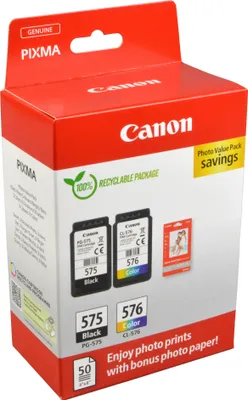 Produktbild von Canon PG-575/CL-576 Photo Value Pack, Schwarz, Cyan, Magenta, Gelb, 2 Stück(e), Value pack