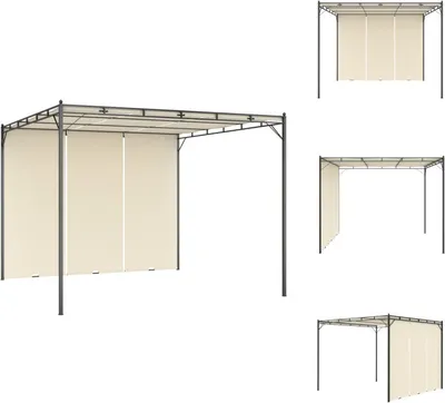 Produktbild von vidaXL Gartenpavillon mit Seitenvorhang 3x3x2,25 m Creme - Pavillons & Partyzelte