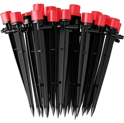 Produktbild von Tropfer Bewässerungstropfer Tropfbewässerung - 60 Stück - 8 Austrittsöffnungen - 360 Grad - Rot - 4 mm und 7 mm