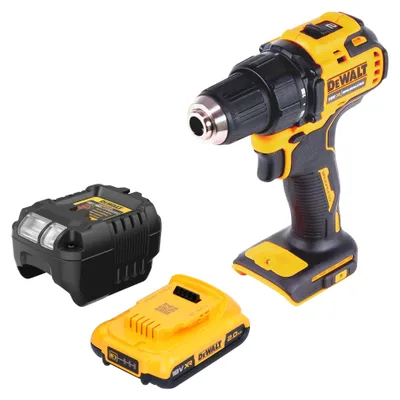 Obrázek produktu pro Akumulátorový vrtací šroubovák DeWalt DCD 708 D1 18 V 65 Nm bezkartáčový + 1x akumulátor 2,0 Ah + nabíječka.