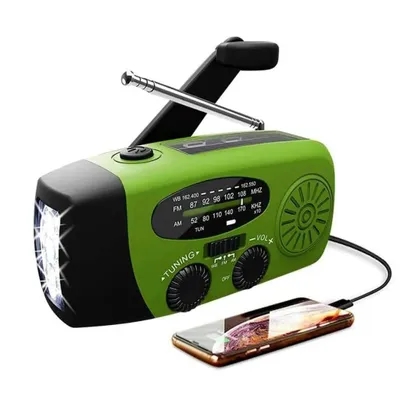 Produktbild von Solar radio,Selbstbetriebenes Kurbelradio mit LED-Taschenlampe,Notfallradio AM/FM Wetter Wind Up Radio, Handkurbel-Dynamo für Notladung von Smartphone