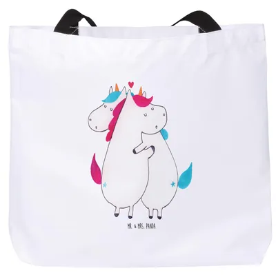 Produktbild von Mr. & Mrs. Panda Tote Bag Einhorn Mitteilung - Weiß - Geschenk, Spruch, Tasche, Strandtasche, Laptoptasche, Einhörner, Beutel, Valentinstag, Reisetasche, Witzig, Unicorn