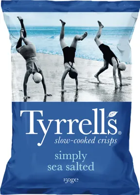 Produktbild von Tyrrells Handcooked Lightly Sea Salt Chips Vegetarisch vegan 150g