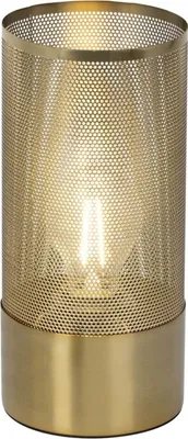 Zdjęcie produktu dla BRILLIANT lampa Gracian lampa stołowa szczotkowany mosiądz | 1x A60, E27, 60W, g.f. Standardowe lampy n. ent. | Nadaje się do lamp LED | Z pośrednim przełącznikiem przewodu