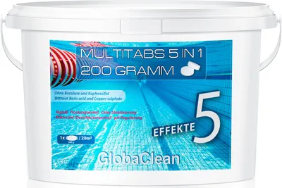 Produktbild von 3 kg Pool Chlor Multitabs 5in1 200g