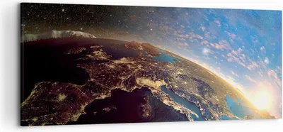 Produktbild von Bild auf Leinwand - Leinwandbild - Kosmos Erde - 120x50cm - Wand Bild - Wanddeko - Wandbilder - Leinwanddruck - Bilder - Kunstdruck - Wanddekoration - Leinwand bilder - Wandkunst - AB120x50-3809