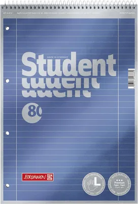 Produktbild von Spiralblock Premium Student A4 90g/qm 80 Blatt Lineatur 27 Packung mit 5 Stück