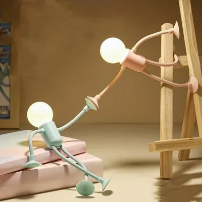 Produktbild von Kinder Nachtlamp mit Mini DIY Form - Veränderliche Form - Cartoon Design - 4er Set - Miniatur Nachtlampen für Kinder