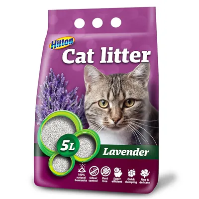 Produktbild von Hilton Cat Litter Lavender - levanduľová bentonitová podstielka pre mačky 5l