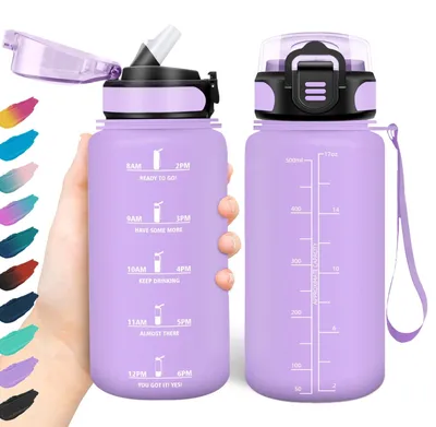 Produktbild von Wiederverwendbare Trinkflasche, 500 ml – BPA-frei und auslaufsicher