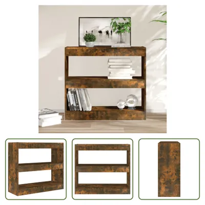 Produktbild von The Living Store Bücherregal/Raumteiler Räuchereiche 80x30x72 cm