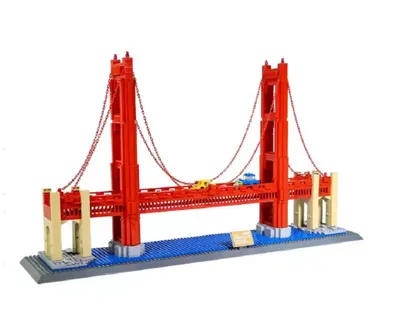 Obrázek produktu pro Stavebnice COIL, architektonický model, stavebnice, hrací kostky, kompatibilní kostky, Golden Gate Bridge v San Franciscu, 1977 St.