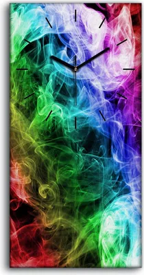 Produktbild von Küchenuhr Bürouhr Leinwand Uhr Geräuschlos Kunstdruck 30x60 Abstrakte Kunst - schwarze Hände