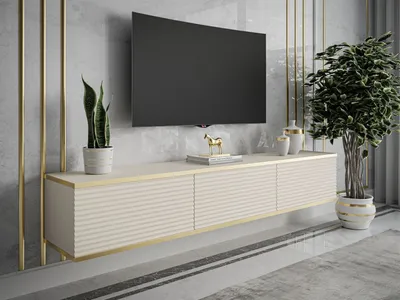 Produktbild von RTV Schrank OXFORD II 175 cm, Beige / beige matt + gold, hängend