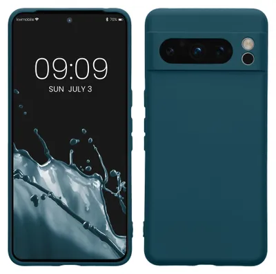 Produktbild von kwmobile Slim Case kompatibel mit Google Pixel 8 Pro Hülle - Handyhülle aus Silikon in Petrol matt