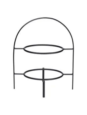 Image de ASA Etagère 2 niveaux pour assiettes à dessert, noir ligne noire