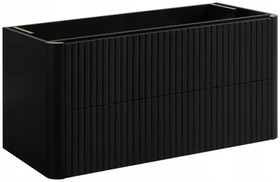 Immagine prodotto di Rodan Mobile Sottolavabo 100cm - Sospeso - Scanalato Nero - Push-to-Open - senza Top - LINEA