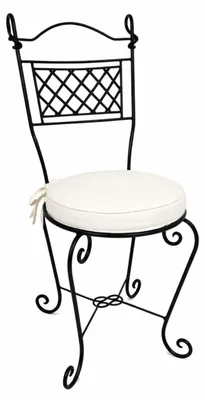 Produktbild von ORIGINAL Orientalischer Stuhl Gartenstuhl aus Metall Schwarz Rioja | Marokkanischer Balkonstuhl Inkl. Sitzkissen Stuhlkissen | Eisenstuhl als Bistrostuhl | Mediterrane Deko im Garten oder Balkon