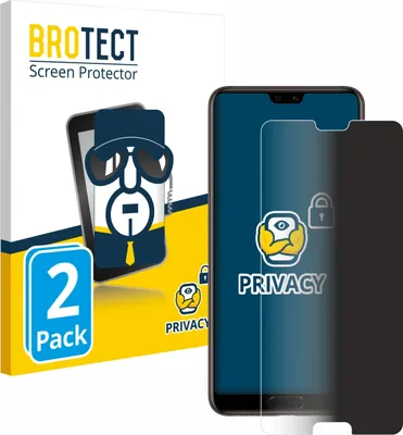 Produktbild von 2x BROTECT Sichtschutzfolie für Huawei P20 Anti-Spy Privacy Sichtschutz Blickschutz Folie Blaulicht-Schutz