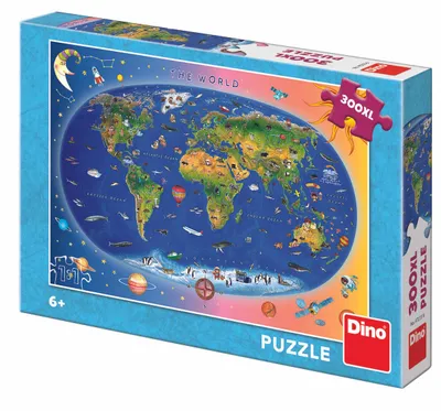 Produktbild von DINO Puzzle Weltkarte XL 300 Teile