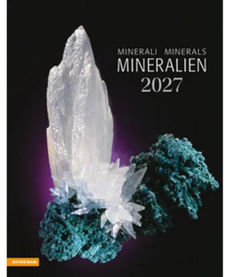 Produktbild von Mineralien Kalender 2027 mit Motiven aus dem Alpenmassiv, Spiralbindung, viersprachig