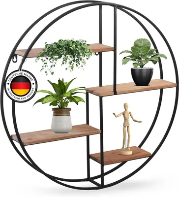Produktbild von Wandregal 60 cm, Metall und Holz, für Wohnzimmer