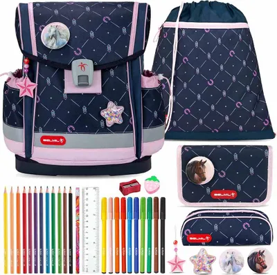 Produktbild von Classy Plus Midnight Gallop Schulranzen Set 6-teilig mit extra Schlüsselanhänger