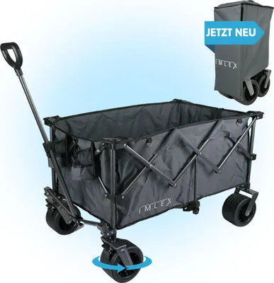 Produktbild von IMLEX Bollerwagen faltbar XXL Handwagen IM-4211 Grau 200 L Tragkraft 120KG