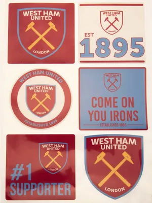 Obrázek produktu pro West Ham United FC - Samolepky na auto, sada 6 kusů TA10664 (jedna velikost) (vínově červená/nebesky modrá)
