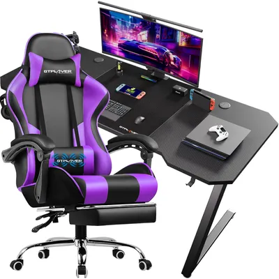 Produktbild von GTPALYER Gamingtisch Gaming Tisch + Gaming Stuhl- Set, Computertisch Stuhl Set für Gaming nur Gaming Tisch und Gaming Stuhl