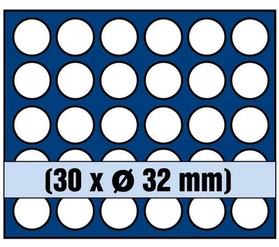 Produktbild von SAFE Münztableau 6334 SP für 30 Münzen bis 32 mm Ø, auch in Kapseln