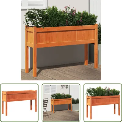 Zdjęcie produktu dla The Living Store Sadzarka z nogami woskowany brąz 110x31x70cm lite drewno sosnowe