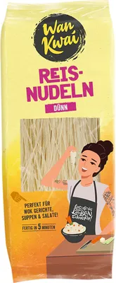 Immagine prodotto di Tagliatelle di riso sottili Wan Kwai a base di farina di riso per zuppe 250g
