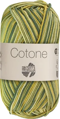 Produktbild von Lana Grossa - Cotone Print 0367 weißgrün kiwigrün opalgrün patinagrün
