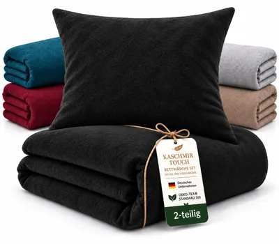 Produktbild von Bettwäsche Cashmere Touch Winter, Mikrofaser 180 g/m², warm & kuschelig,135x200cm + 80x80cm,Anthrazit