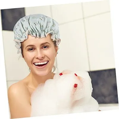 Produktbild von 4er-sets Elastische Badekappe Große Duschhaube Für Damen Bequem Für Kurzes Haar Wiederverwendbar 2 Stück X 4