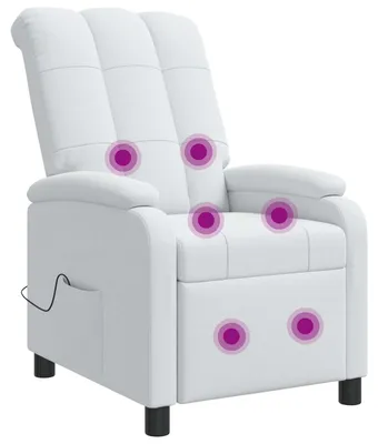 Immagine prodotto di Poltrona massaggiante relax, colore bianco, rivestita in tessuto